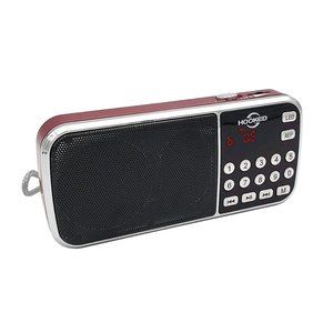 Red Multifunctional Digital MP3 Pocket Speaker AM/FM Radio Bluetooth/USB/SD/AUX